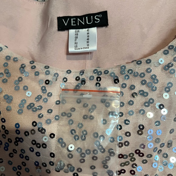 Women’s Light Pink Sequin Knee-Length Cocktail/Evening Dress, NWOT, size 10(8) - Picture 4 of 5